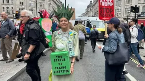 Countless Demonstrators Gather in Downtown London to Challenge Donald Trump's Official UK Trip